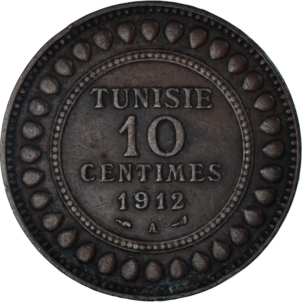 Moneta, Tunisia, 10 Centimes, 1912