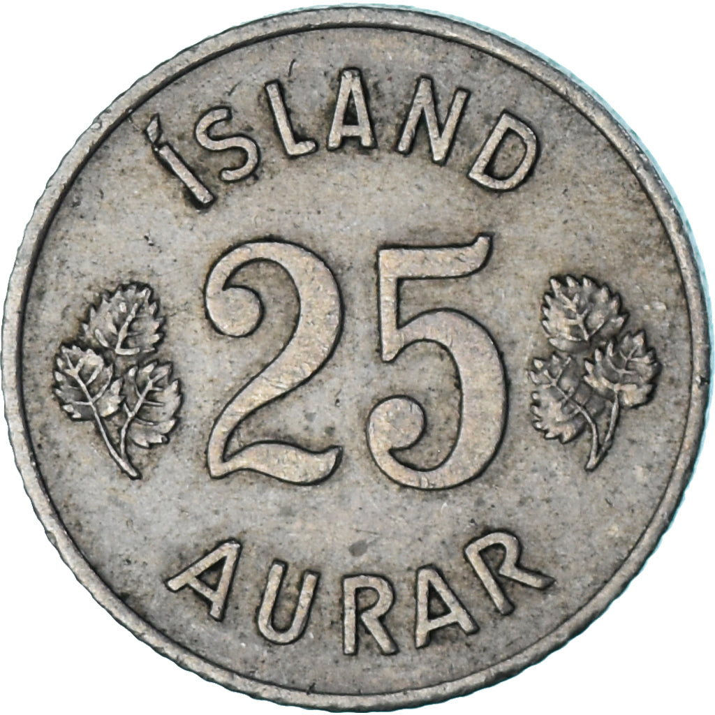 Münze, Iceland, 25 Aurar, 1951