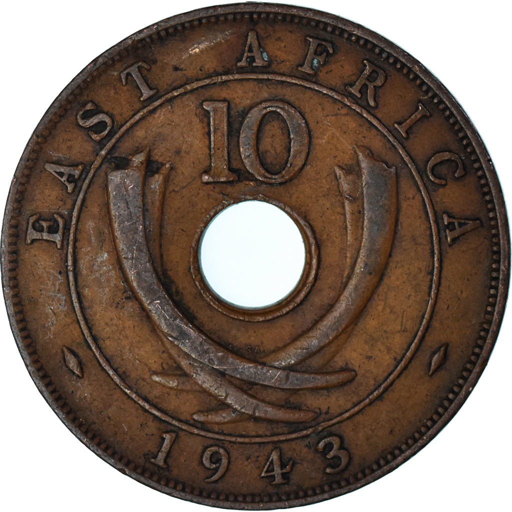 Moneda, ESTE DE ÁFRICA, 10 Cents, 1943