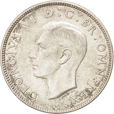 GREAT BRITAIN, Florin, Two Shillings, 1945, KM #855, AU(55-58), Silver, 28.3,...