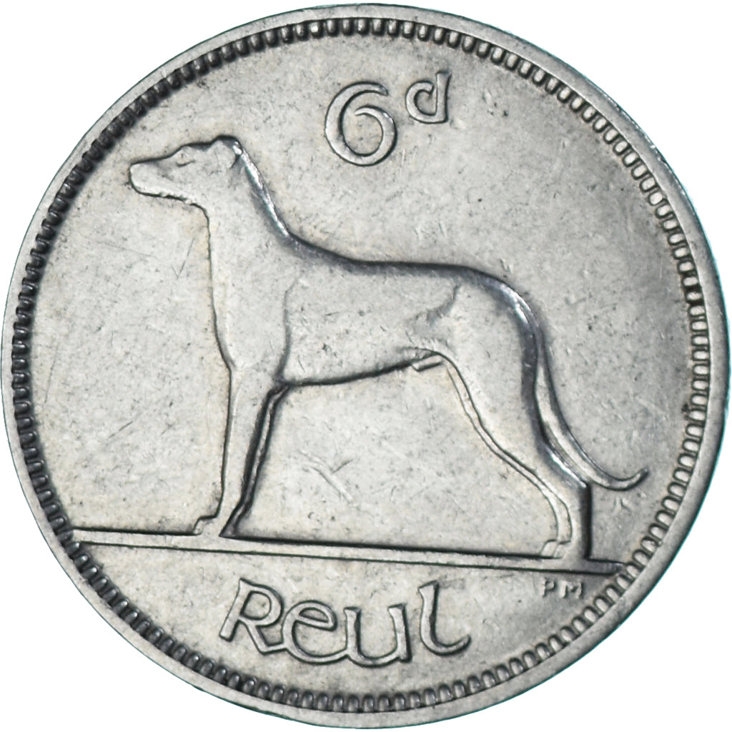 Moneda, Irlanda, 6 Pence, 1934, MBC, Plata