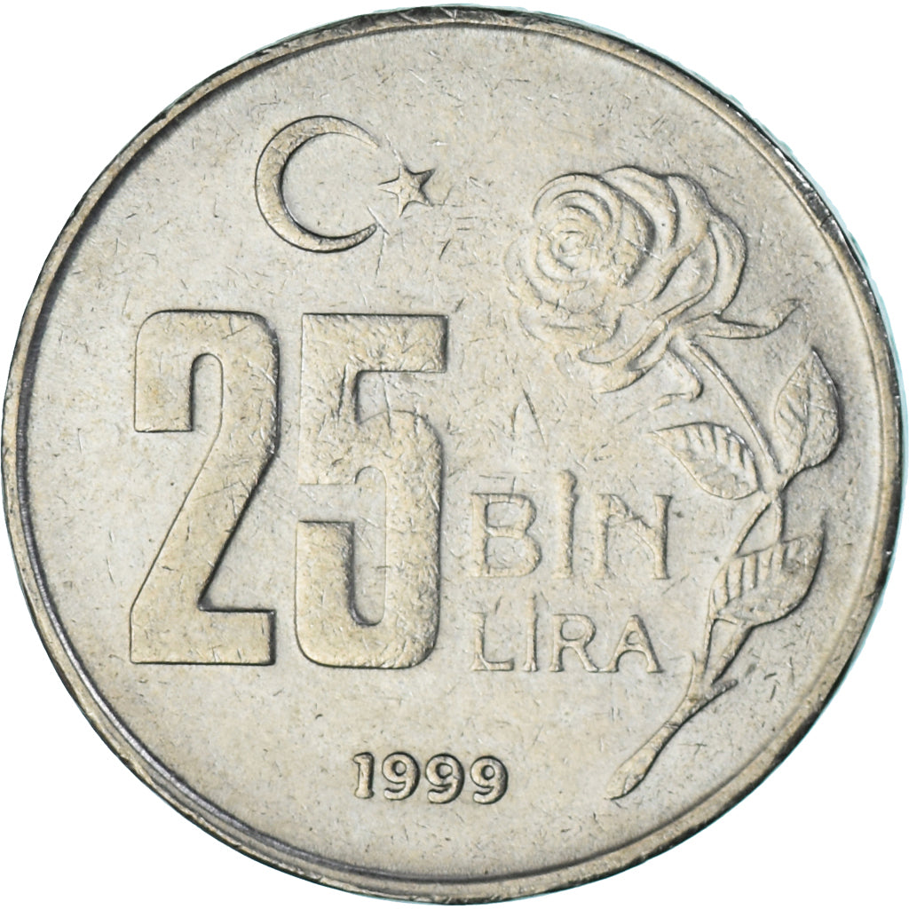 Moneta, Turchia, 25000 Lira, 25 Bin Lira, 1999