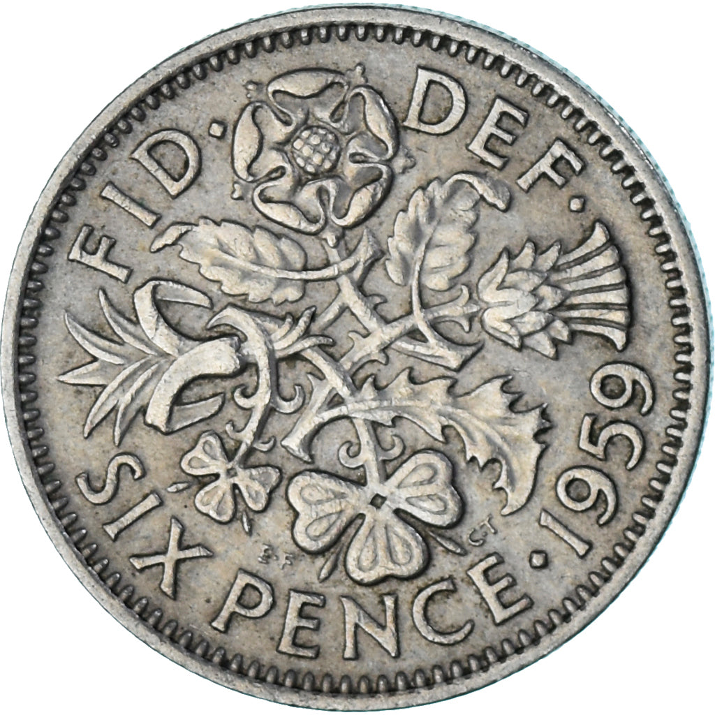 Moneda, Gran Bretaña, 6 Pence, 1959