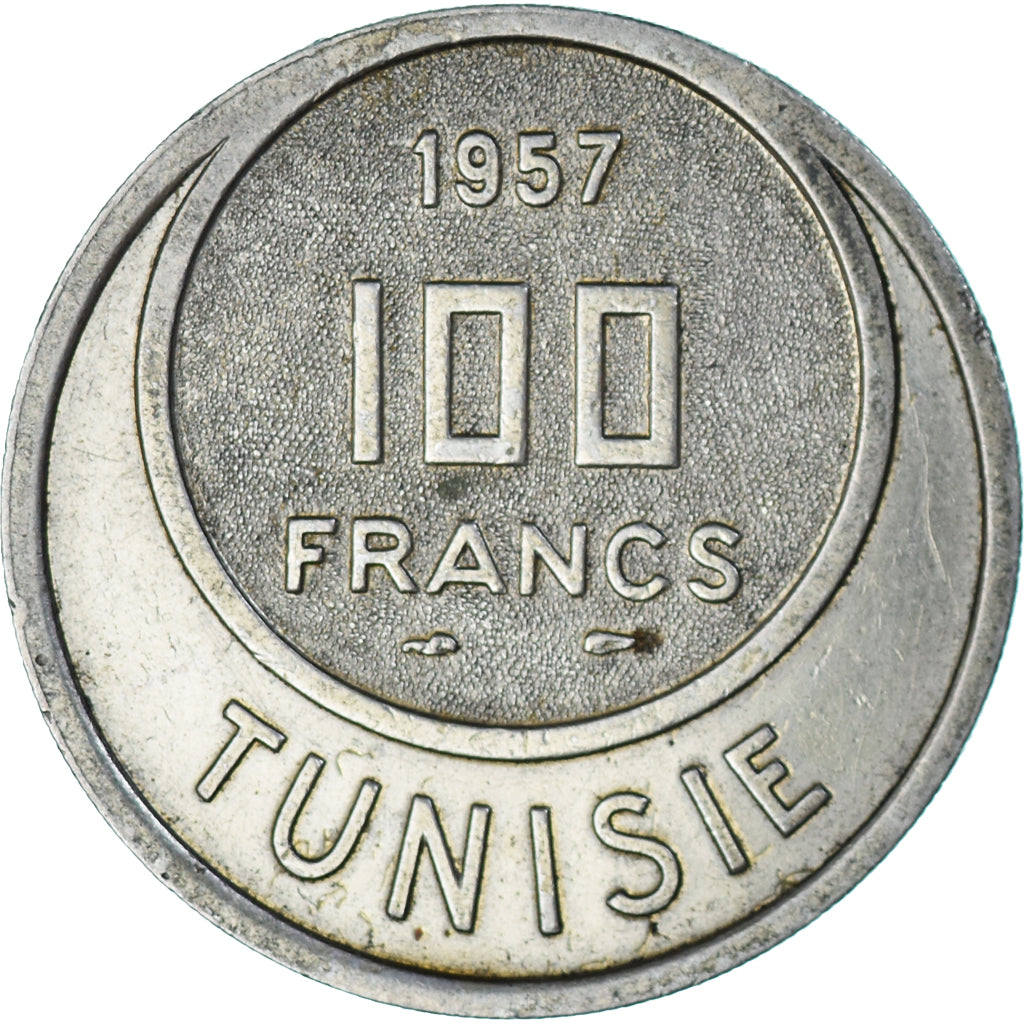 Coin, Tunisia, 100 Francs, 1957