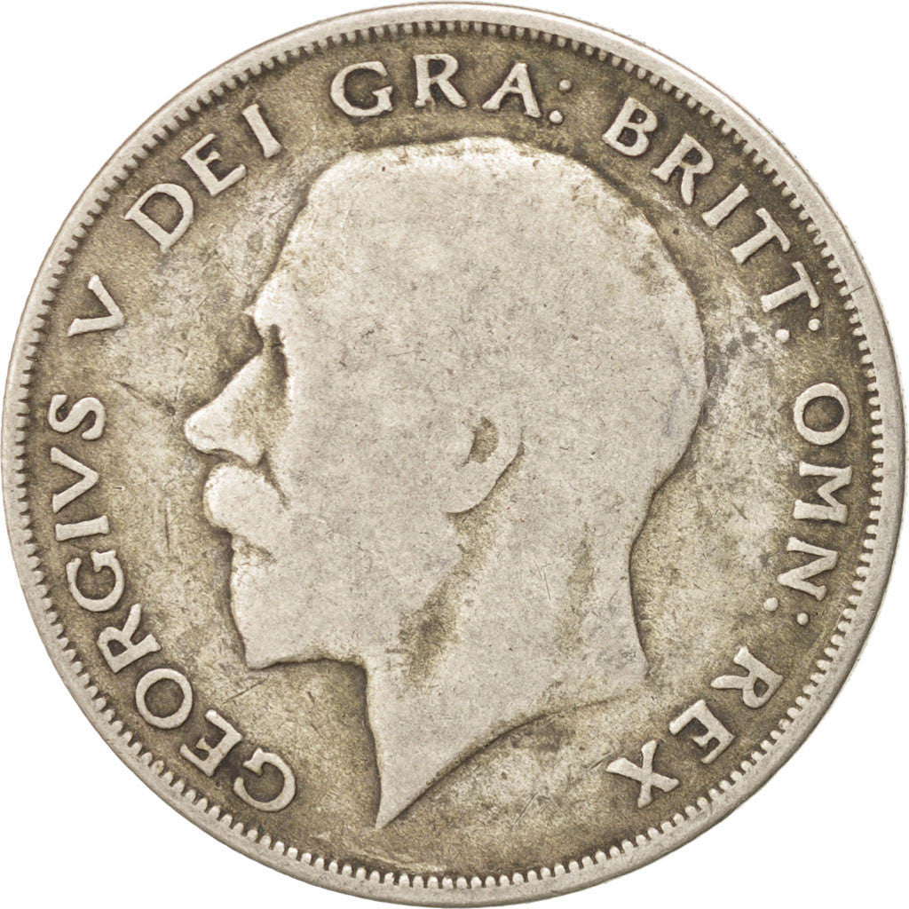 GREAT BRITAIN, 1/2 Crown, 1921, KM #818.1a, VF(20-25), Silver, 32.3, 13.64