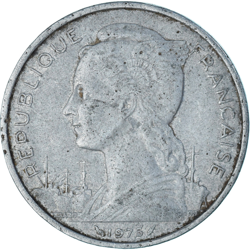 Moneda, TERRITORIO FRANCÉS DE LOS AFARS E ISSAS, 5 Francs, 1975