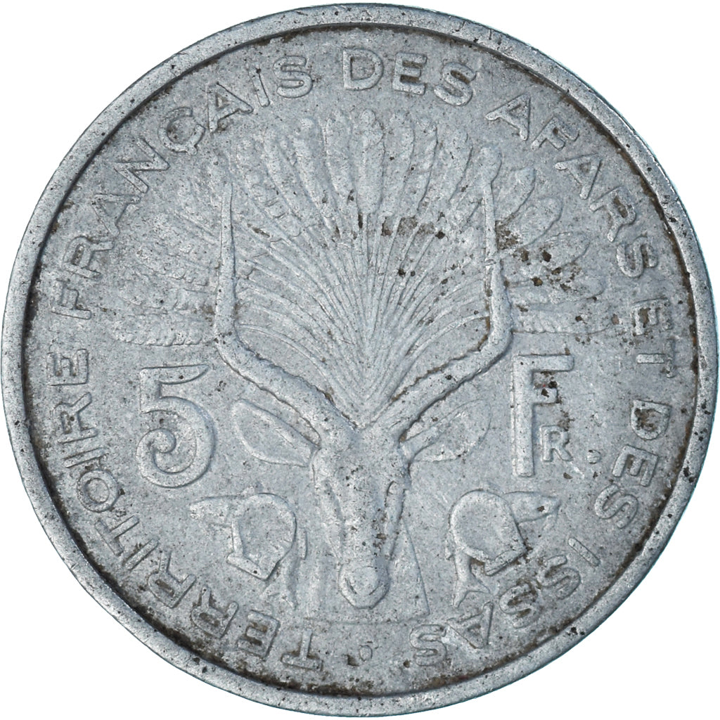 Moneda, TERRITORIO FRANCÉS DE LOS AFARS E ISSAS, 5 Francs, 1975