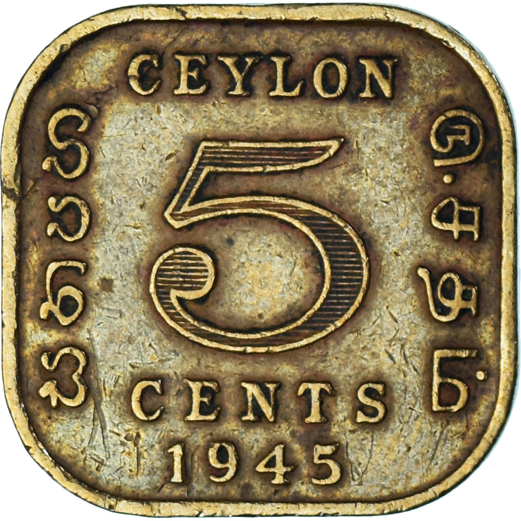 Coin, Ceylon, 5 Cents, 1945