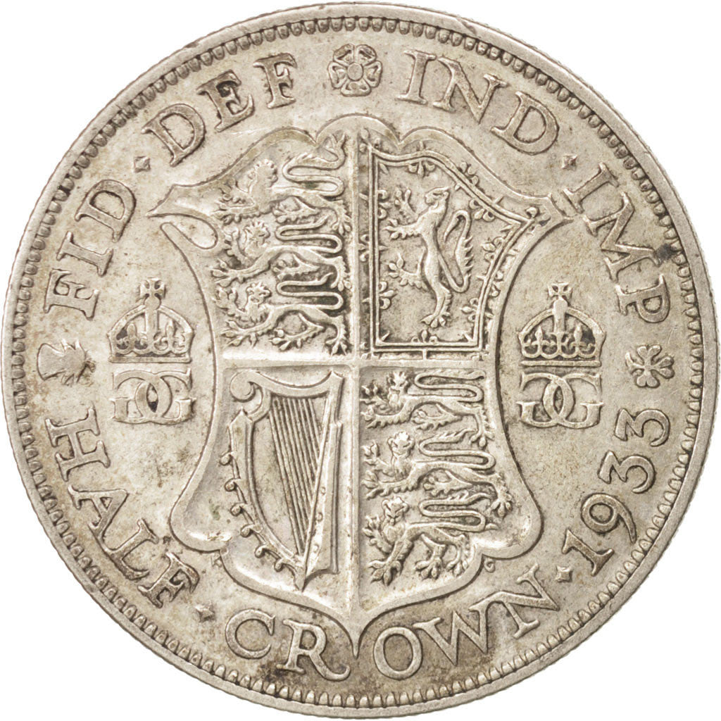 GREAT BRITAIN, 1/2 Crown, 1933, KM #835, EF(40-45), Silver, 32.3, 14.10