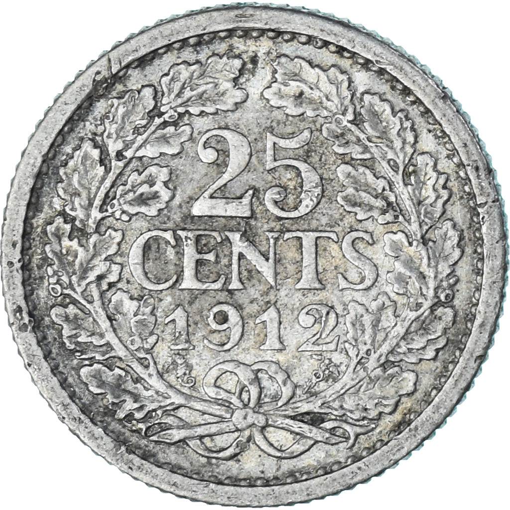 Moneda, Países Bajos, 25 Cents, 1912