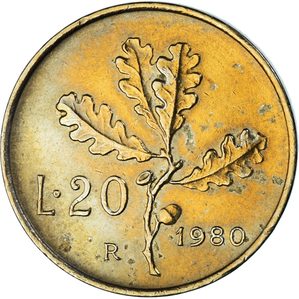 Moneta, Włochy, 20 Lire, 1980