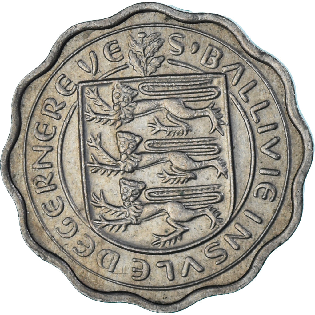 Coin, Guernsey, 3 Pence, 1956