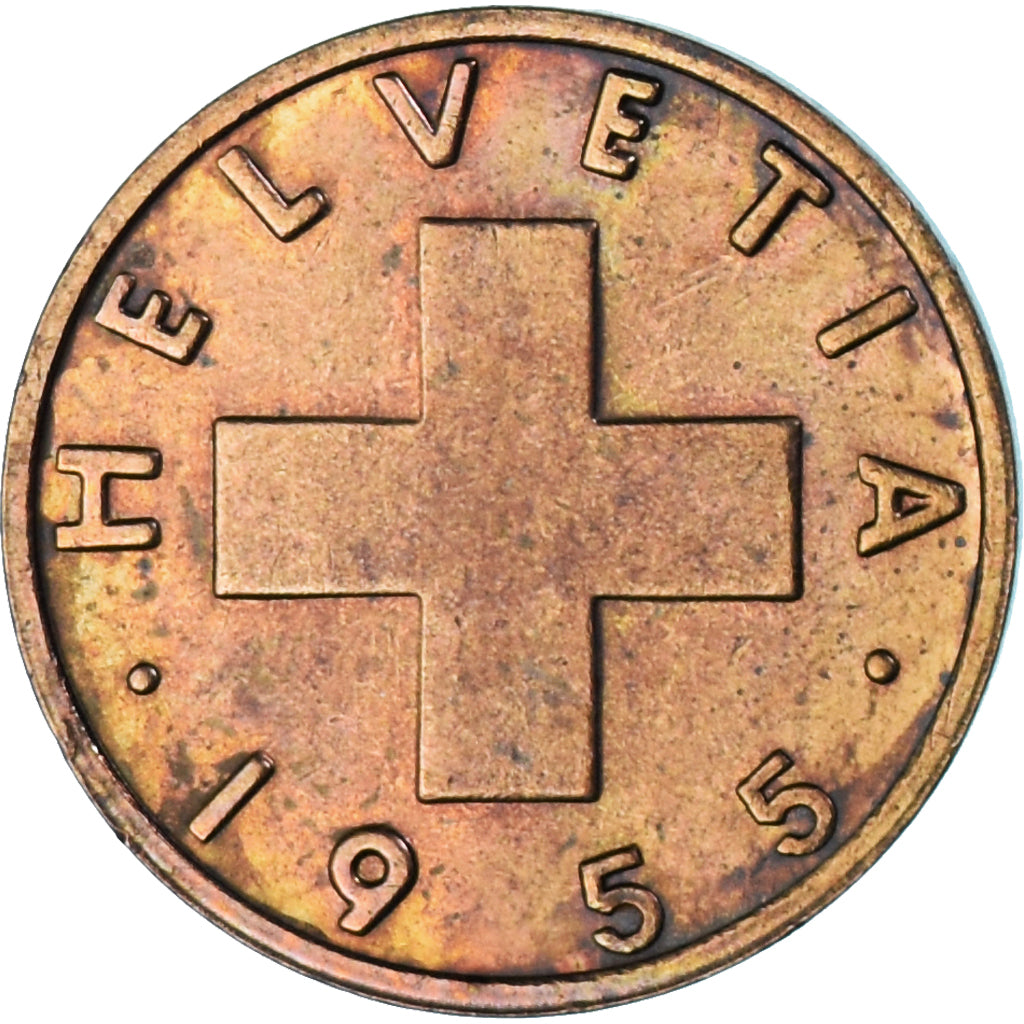 Coin, Switzerland, Rappen, 1955