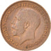 GREAT BRITAIN, Farthing, 1919, KM #808.2, AU(55-58), Bronze, 20, 2.80