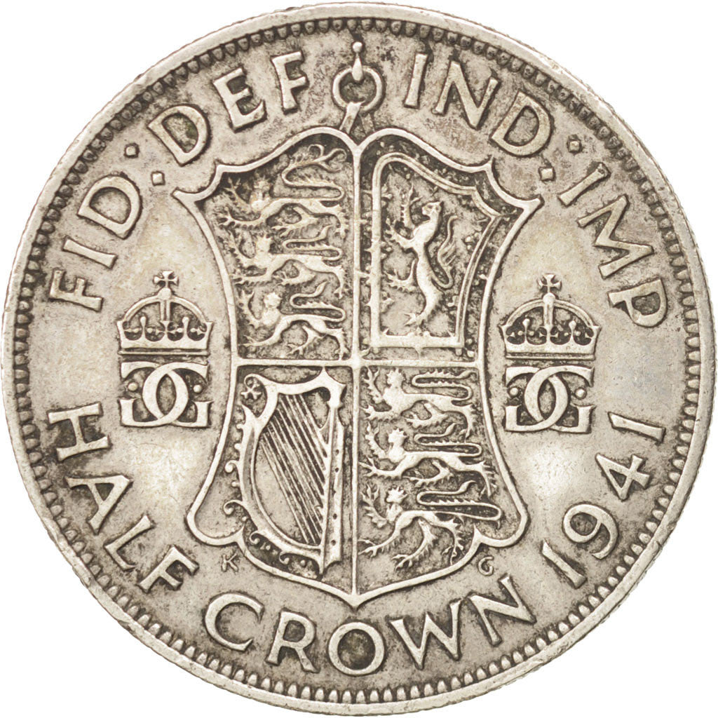 GREAT BRITAIN, 1/2 Crown, 1941, KM #856, EF(40-45), Silver, 32.3, 14.00