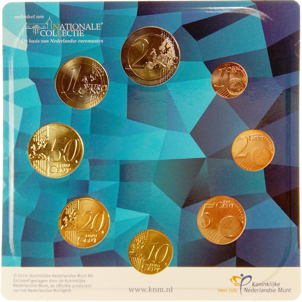 Netherlands, 1 Cent to 2 Euro, 2016, MS(65-70)