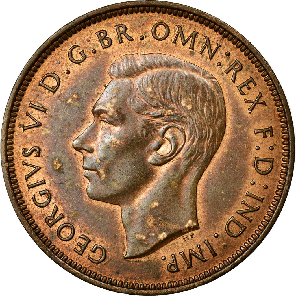 Coin, Great Britain, George VI, Penny, 1937, AU(55-58), Bronze, KM:845