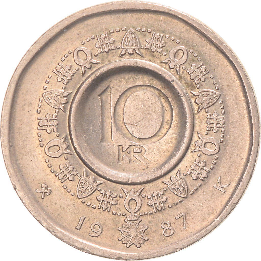 Moneda, Noruega, 10 Kroner, 1987