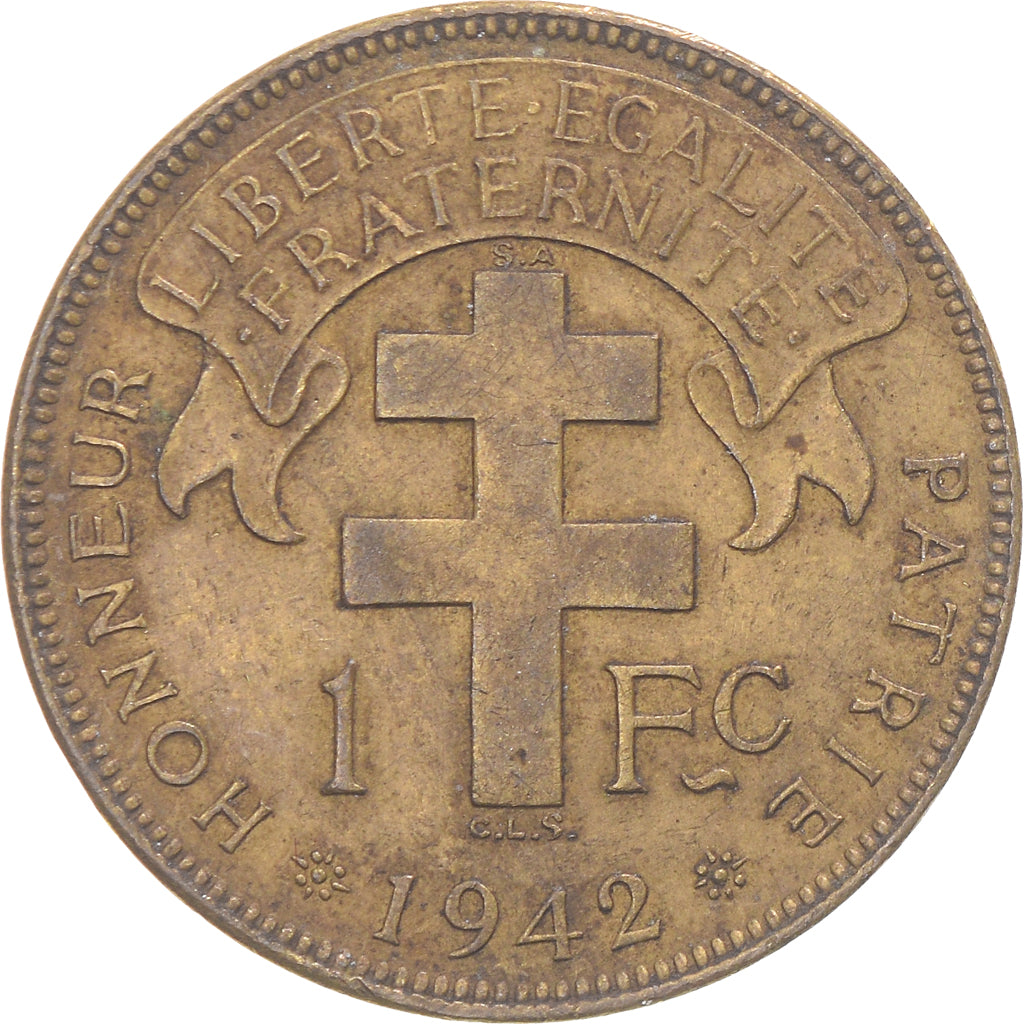 Coin, French Equatorial Africa, Franc, 1942
