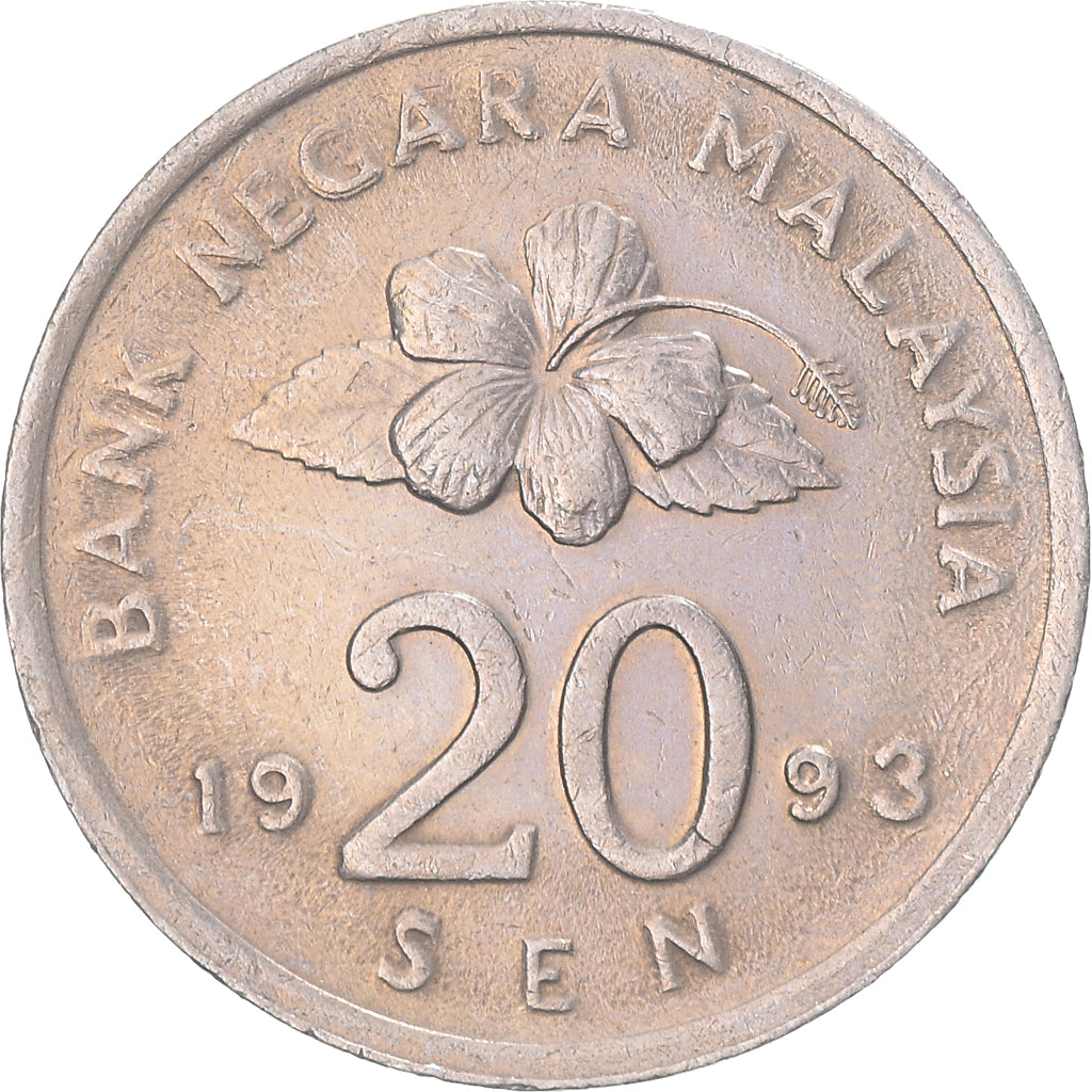 Münze, Malaysia, 20 Sen, 1993