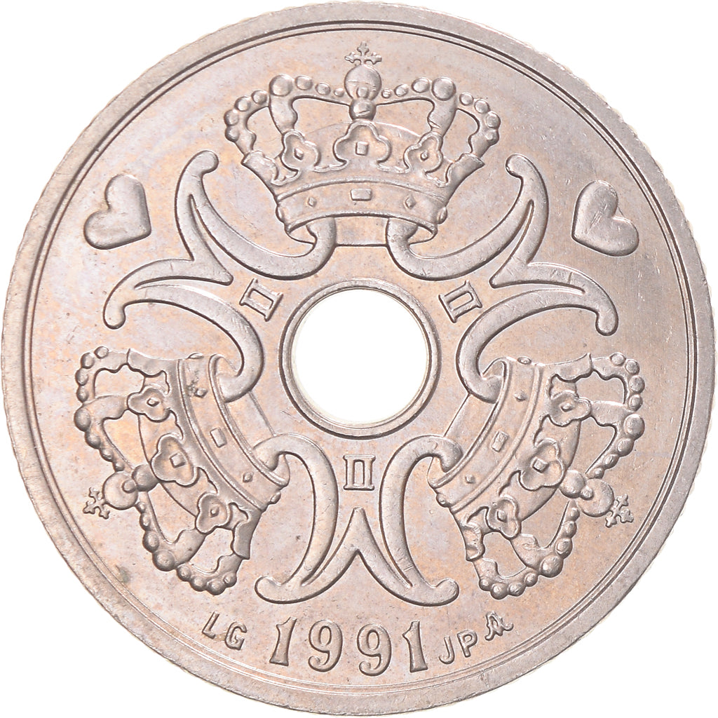 Coin, Denmark, 5 Kroner, 1991