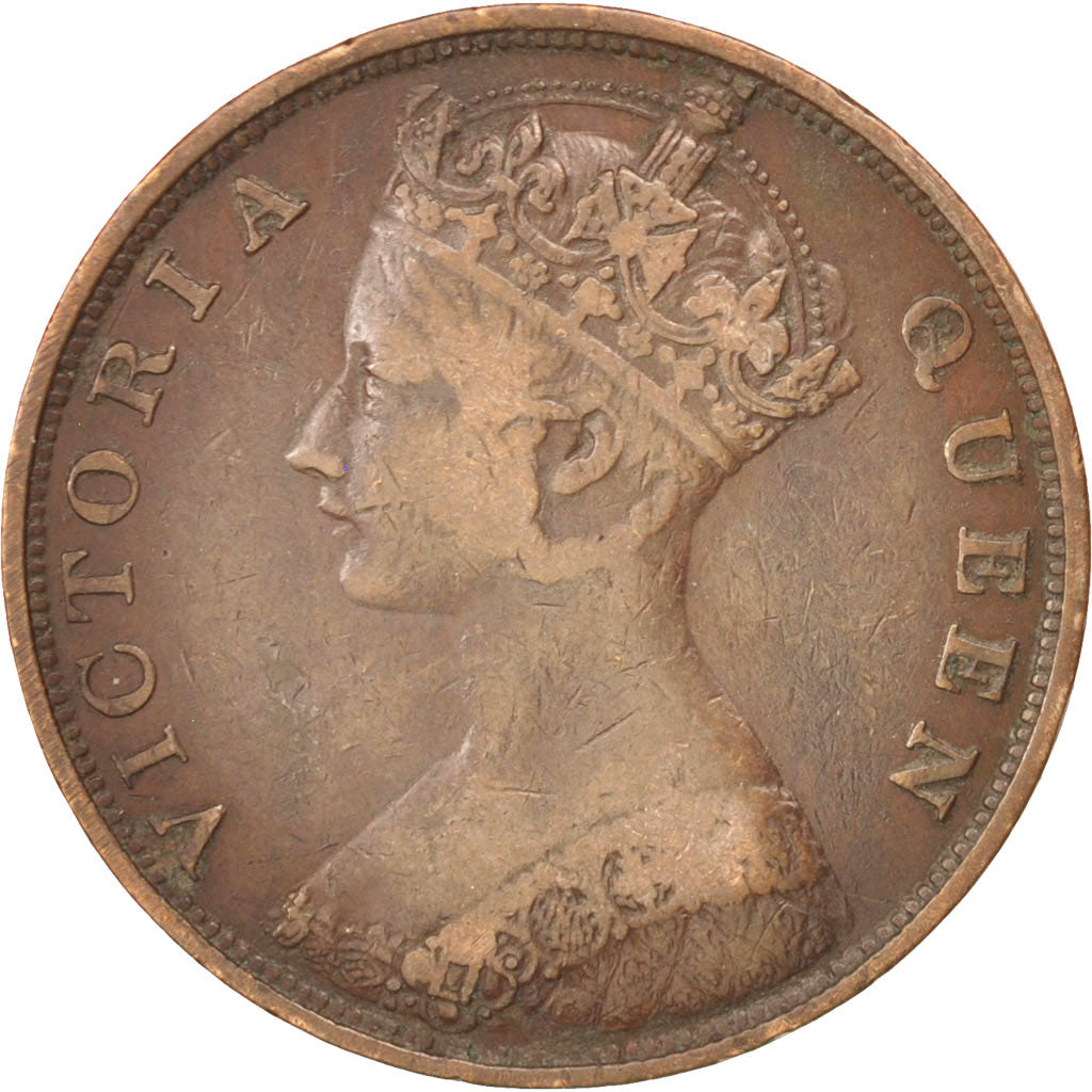 HONG KONG, Cent, 1865, KM #4.1, EF(40-45), Bronze, 27.8, 7.36
