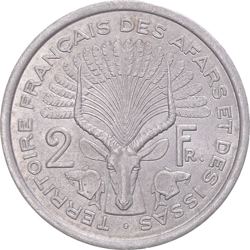 Moneda, TERRITORIO FRANCÉS DE LOS AFARS E ISSAS, 2 Francs, 1975