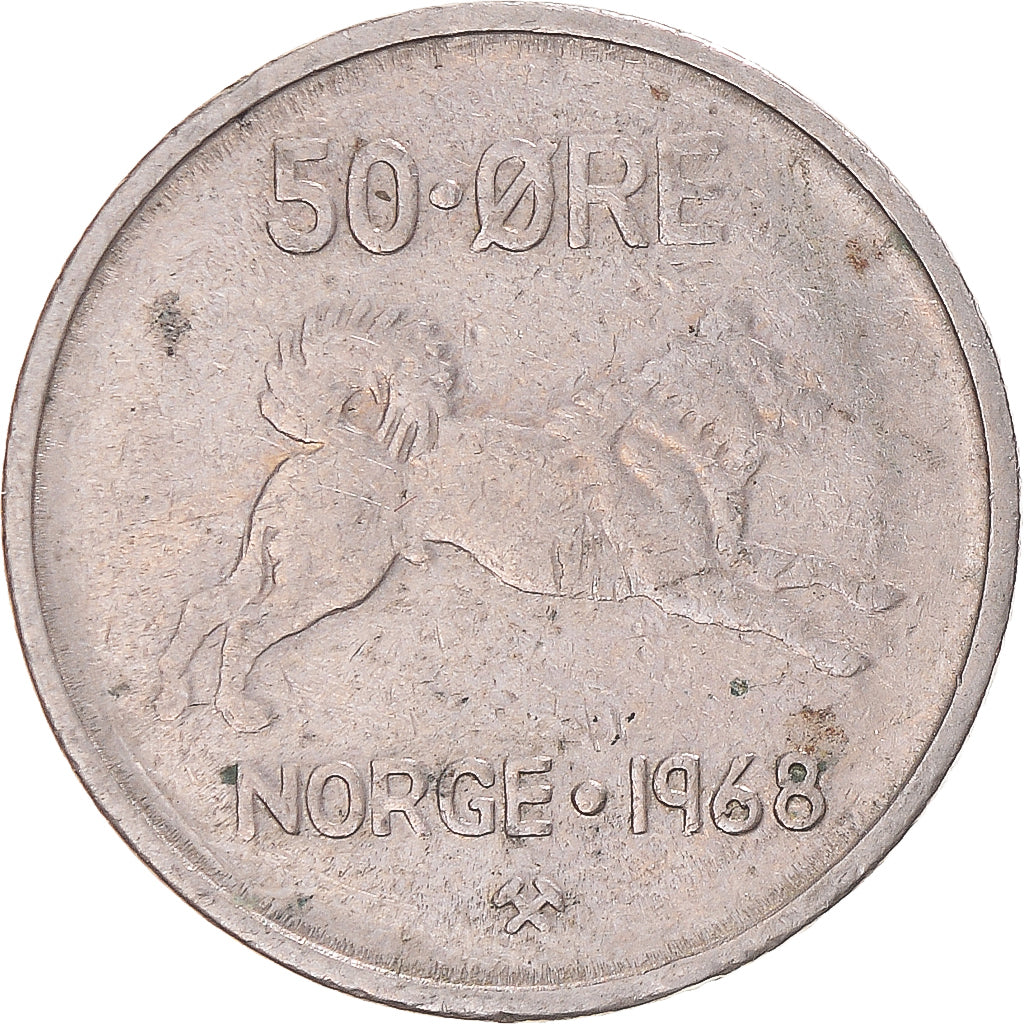 Münze, Norwegen, 50 Öre, 1968