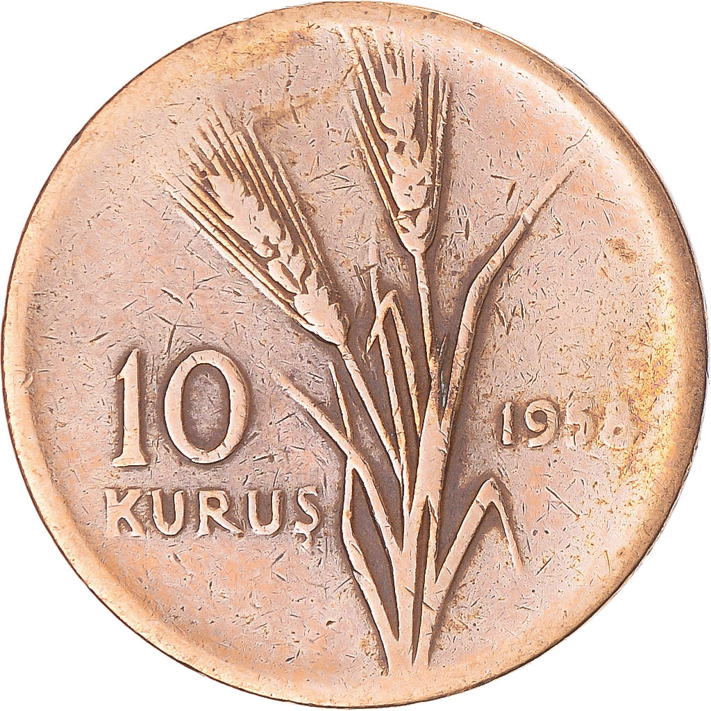 Moneda, Turquía, 10 Kurus, 1958