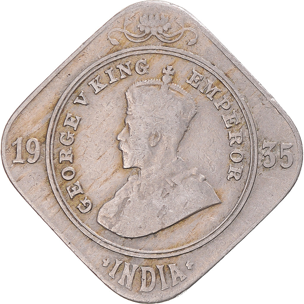 Münze, India, 2 Annas, 1935