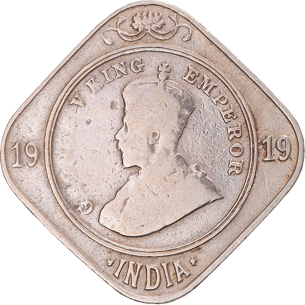 Münze, India, 2 Annas, 1919