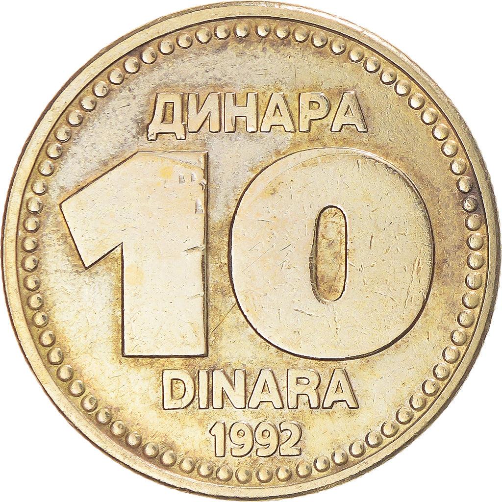 Münze, Jugoslawien, 10 Dinara, 1992