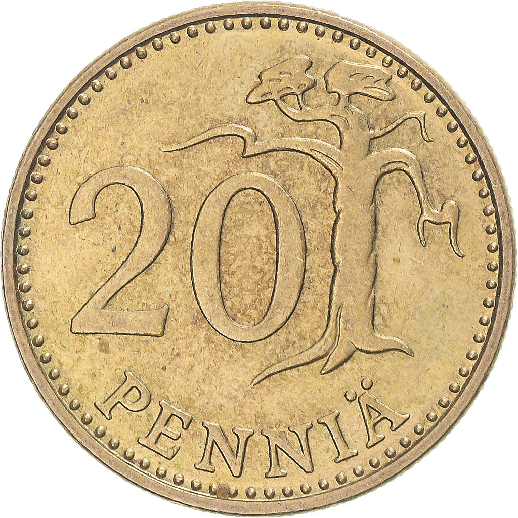 Monnaie, Finlande, 20 Pennia, 1976