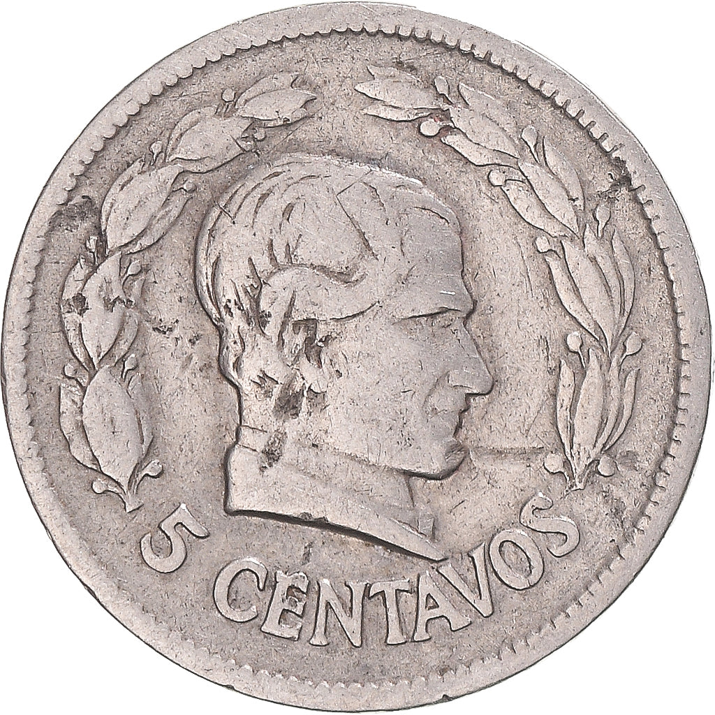 Monnaie, Équateur, 5 Centavos, Cinco, 1928