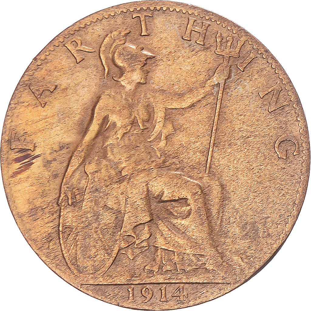 Munten, Groot Bretagne, Farthing, 1914
