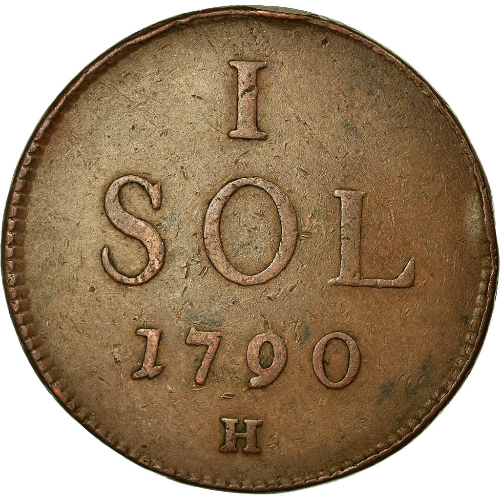 Moneta, Lussemburgo, Leopold II, Sol, 1790, G, BB, Rame, KM:15