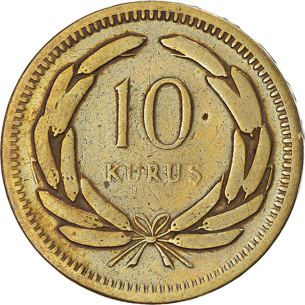 Moneda, Turquía, 10 Kurus, 1956