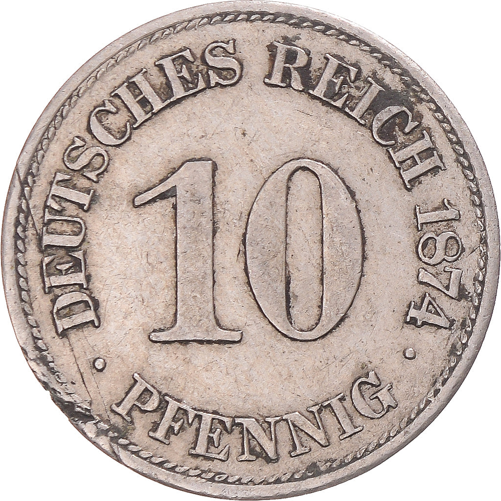 Monnaie, Allemagne, 10 Pfennig, 1874