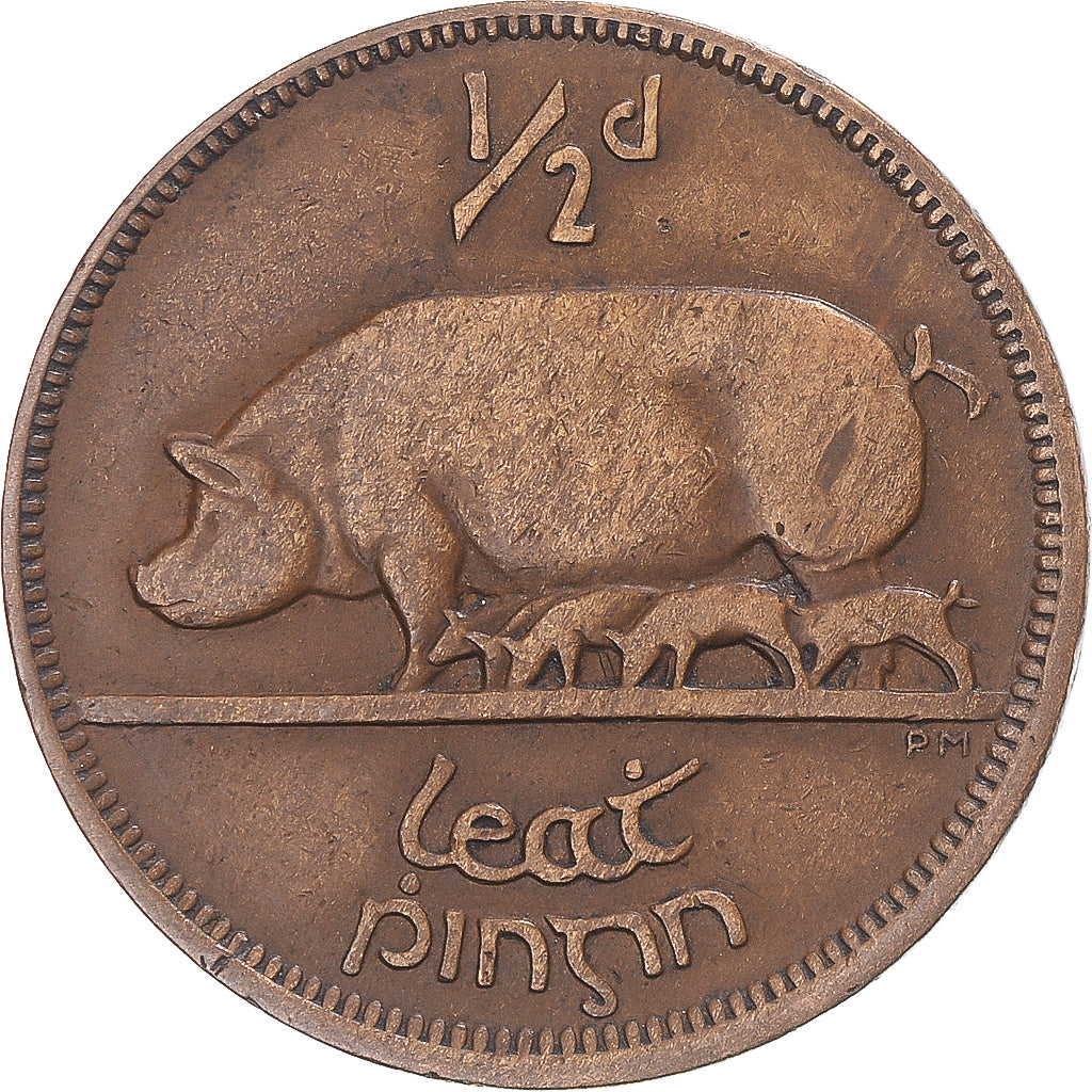 Moeda, Irlanda, 1/2 Penny, 1928