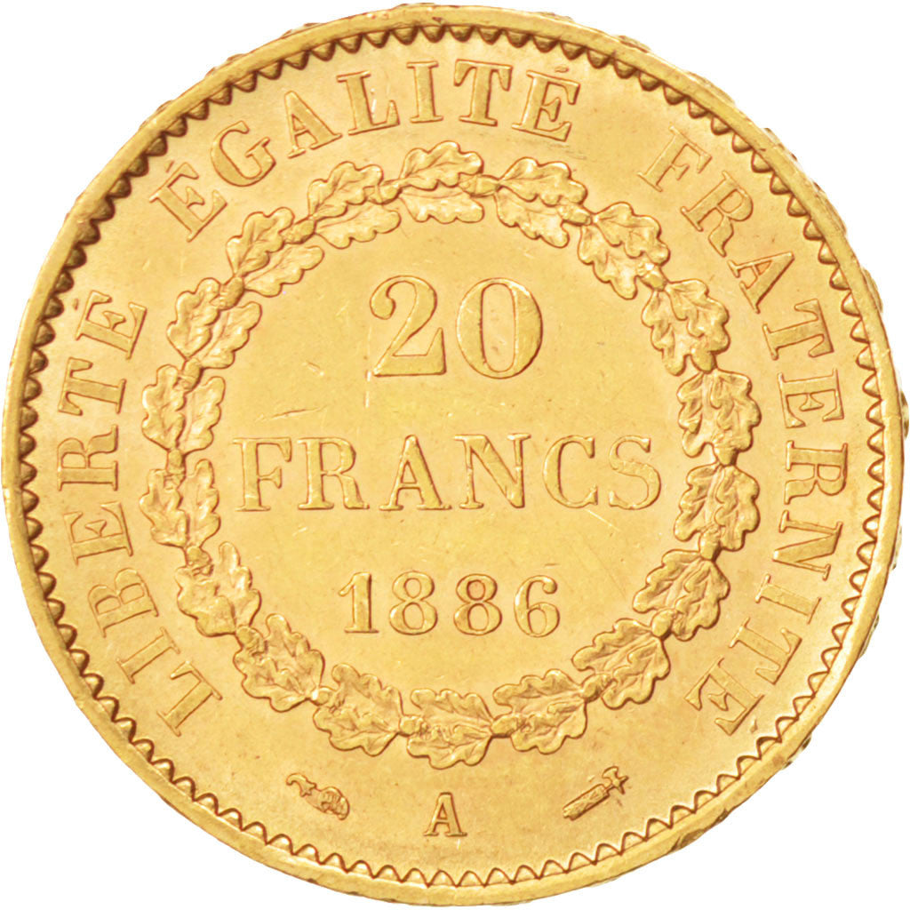 IIIème République, 20 Francs Or Génie 1886 Paris, KM 825