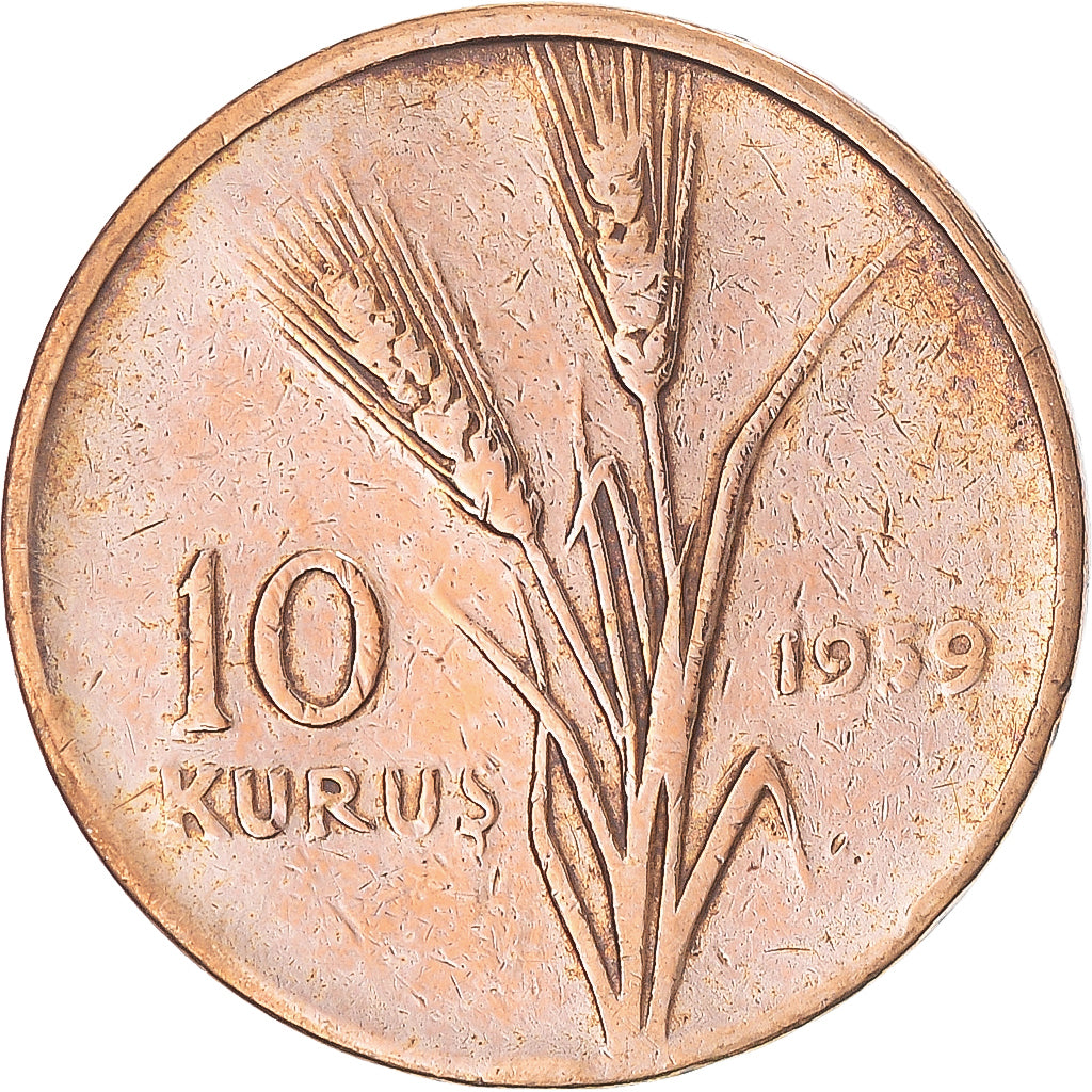 Moneta, Turchia, 10 Kurus, 1959