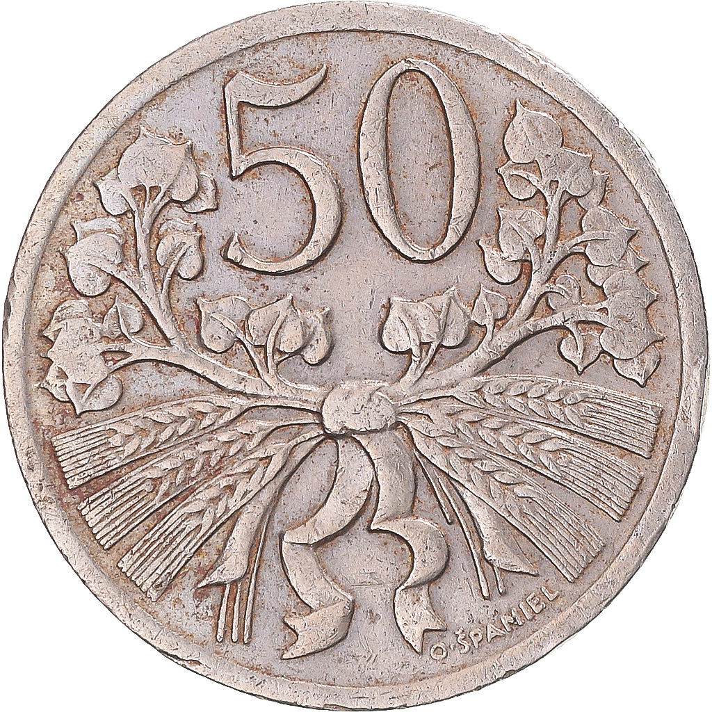 Moneda, Checoslovaquia, 50 Haleru, 1927
