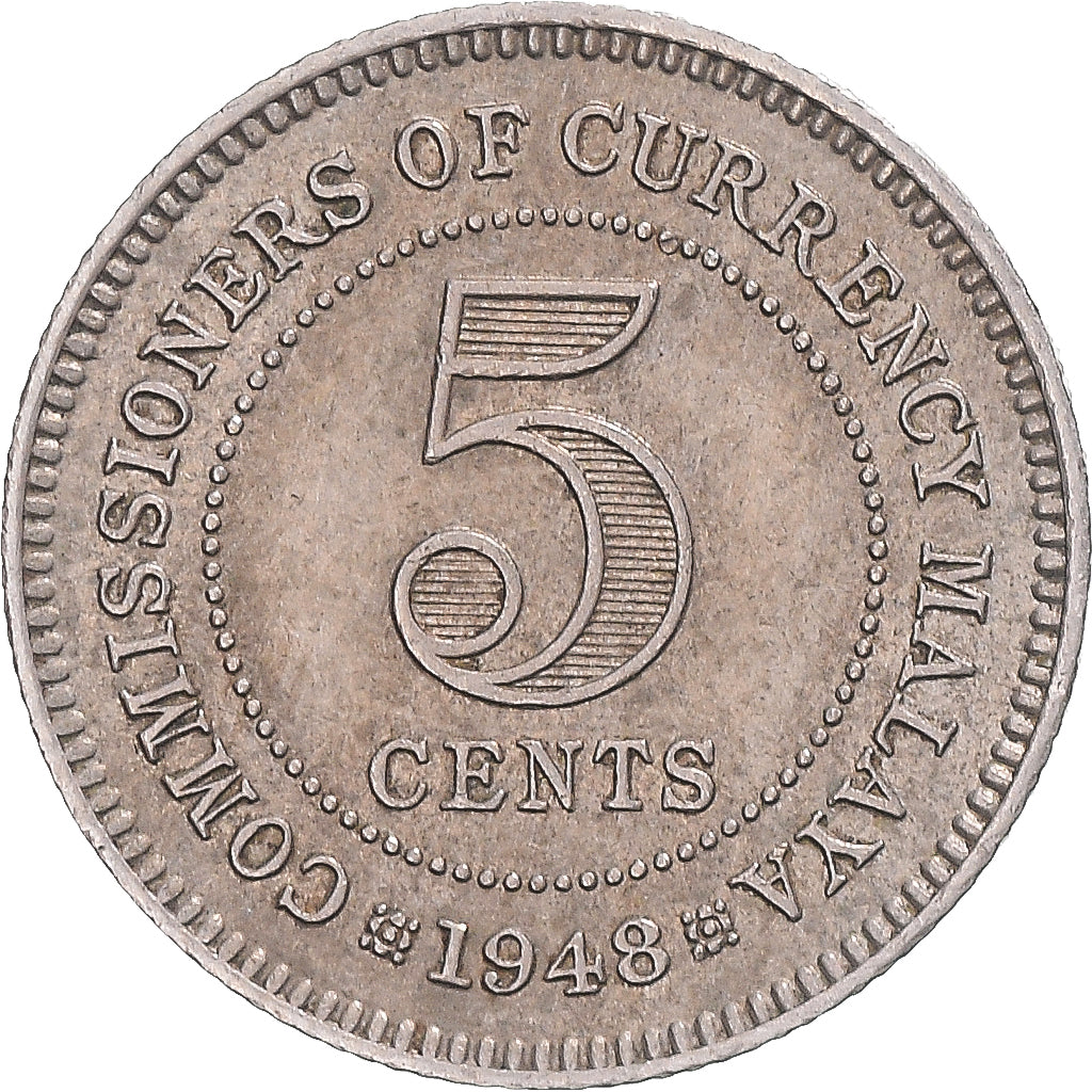 Coin, MALAYA, 5 Cents, 1948