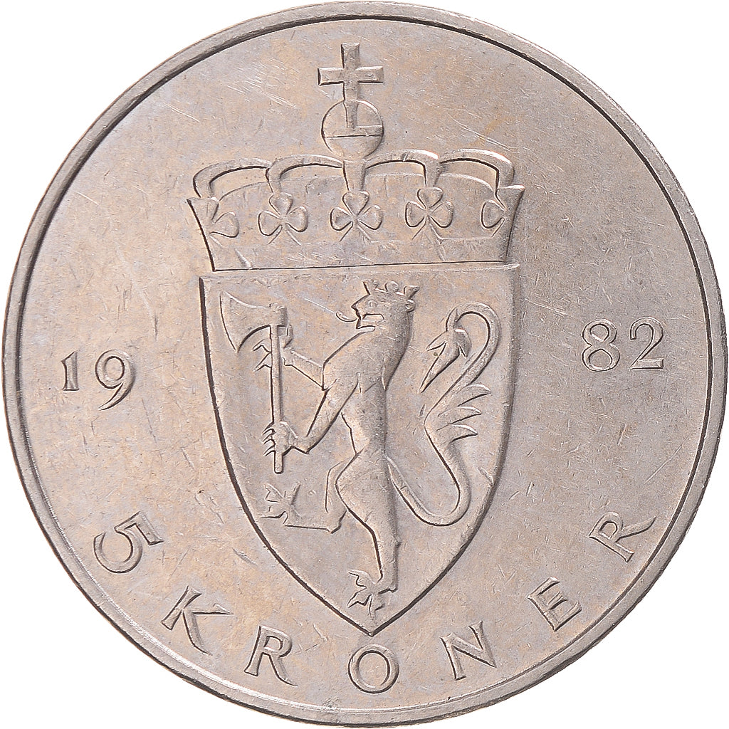 Moneda, Noruega, 5 Kroner, 1982