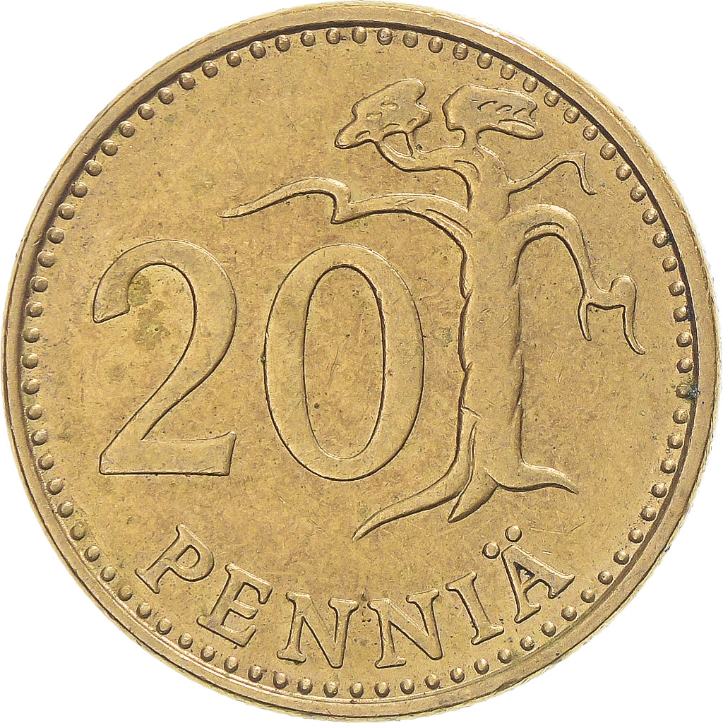 Coin, Finland, 20 Pennia, 1974