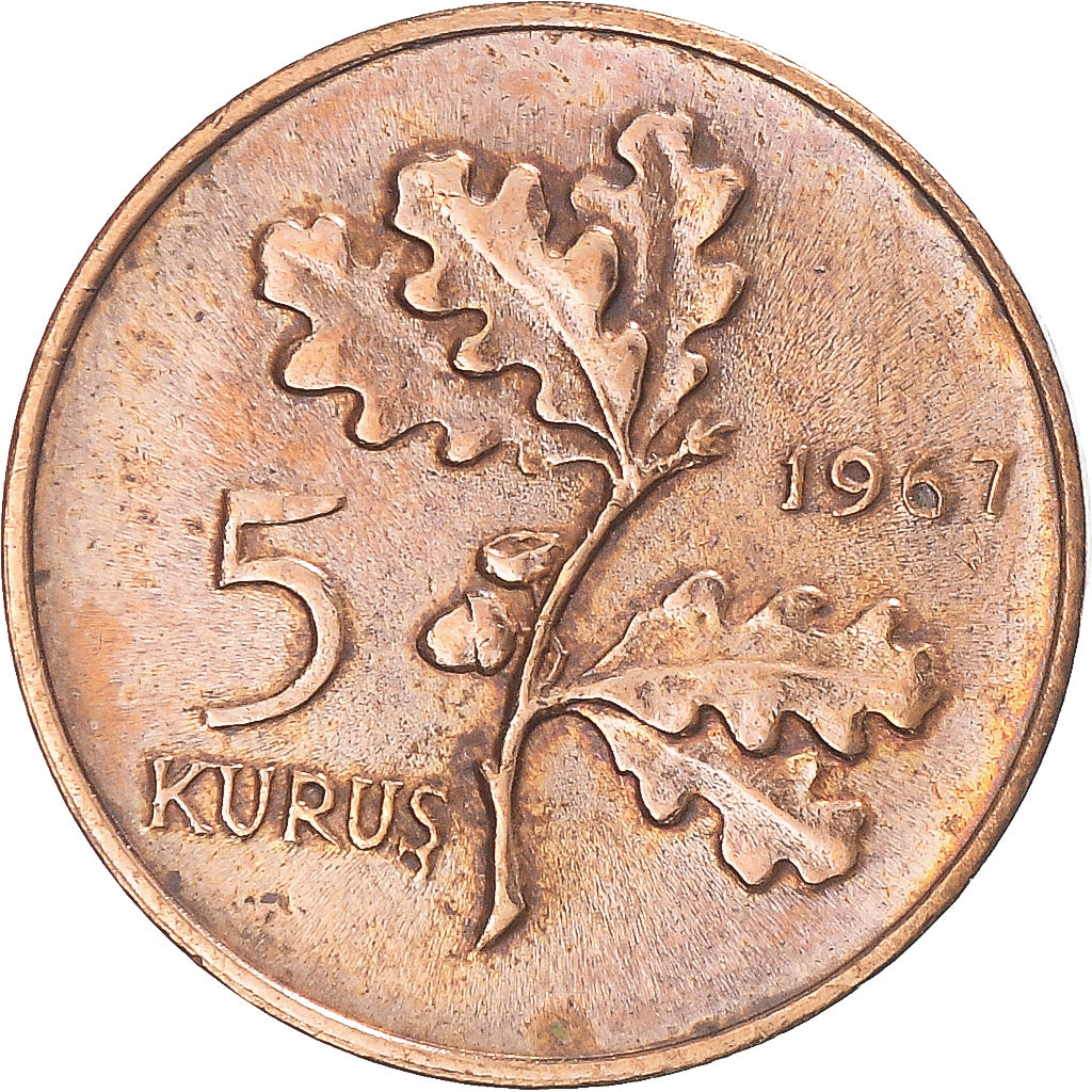 Moeda, Turquia, 5 Kurus, 1967