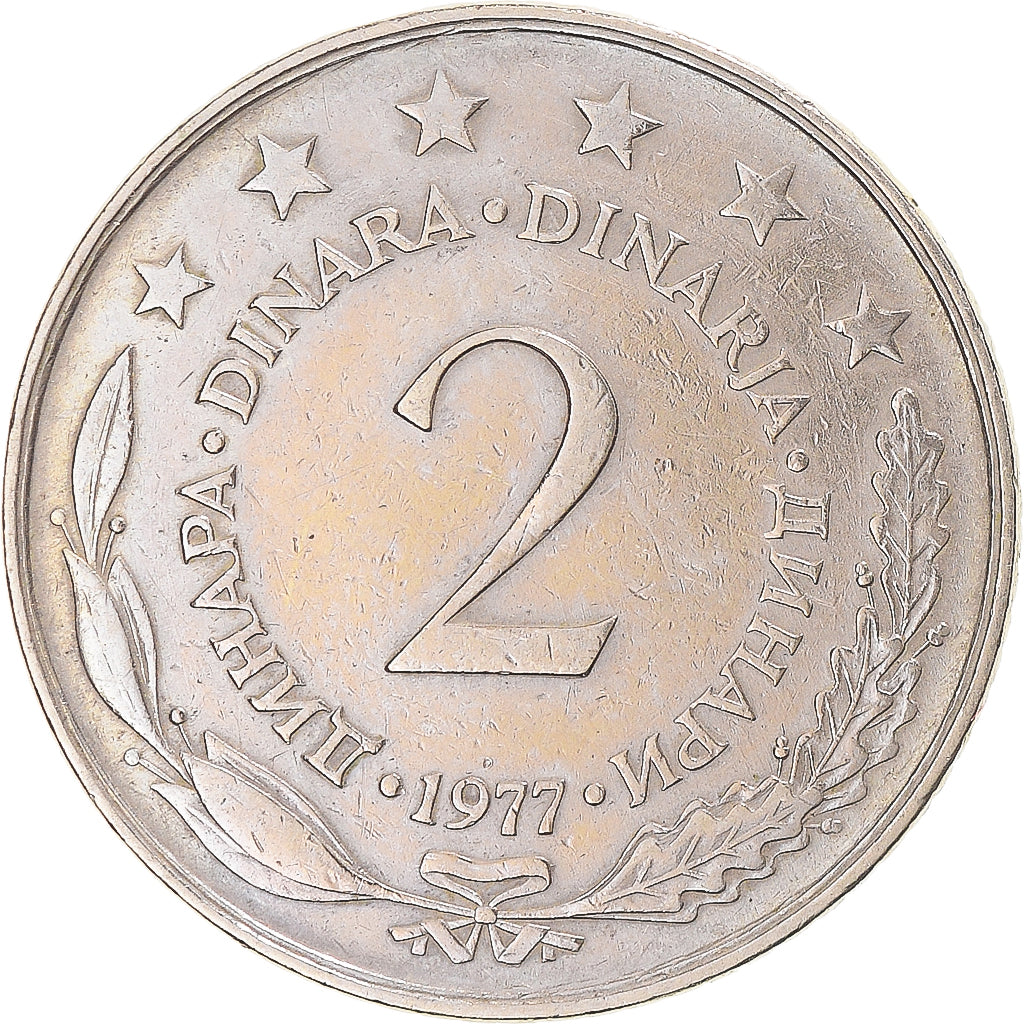 Münze, Jugoslawien, 2 Dinara, 1977