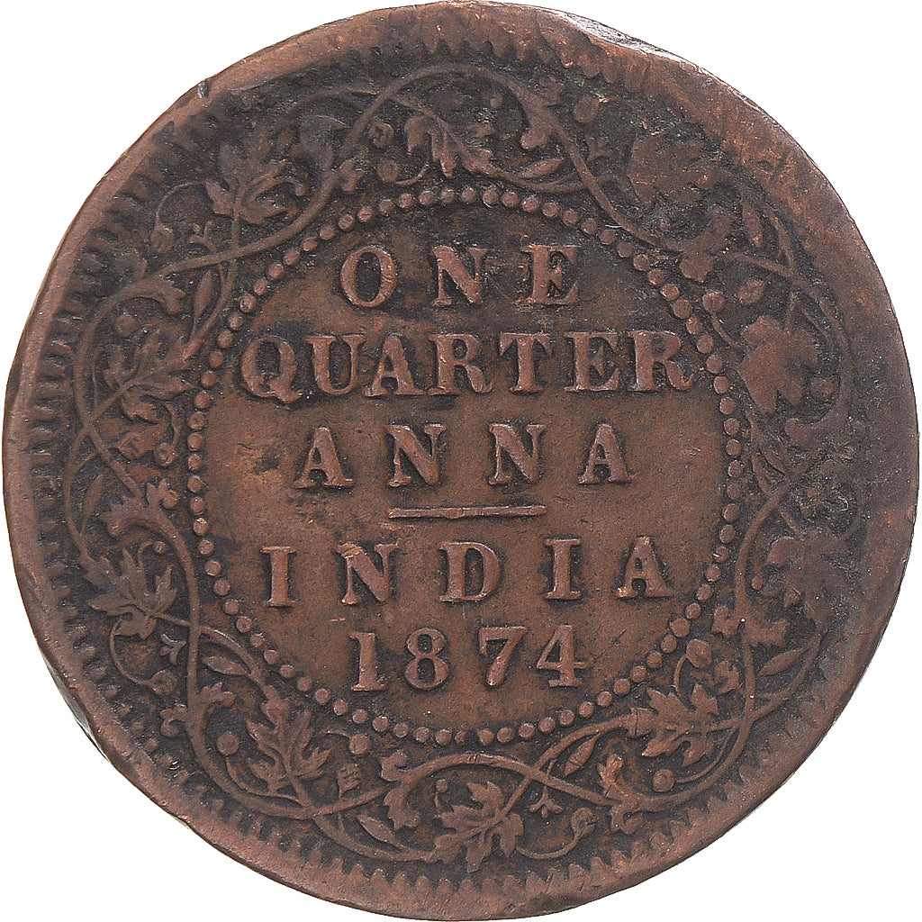 Munten, India, 1/4 Anna, 1874