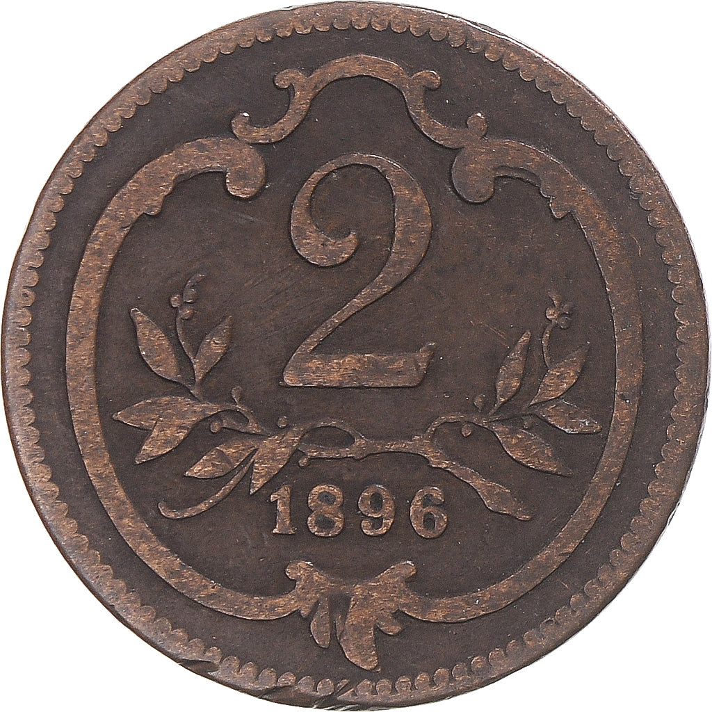 Monnaie, Autriche, 2 Heller, 1896