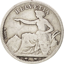 SWITZERLAND, Franc, 1850, KM #9, F(12-15), Silver, 23, 4.75
